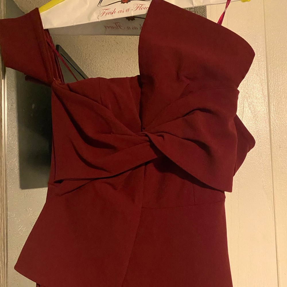 Fashion Nova long dark red evening dress size Small